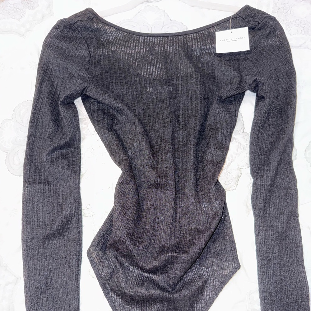 Lace American eagle bodysuit (black)